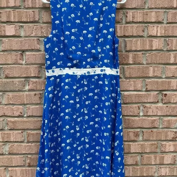Ann Taylor Factory NWT Blue Floral Sleeveless Dress - Picture 8 of 9